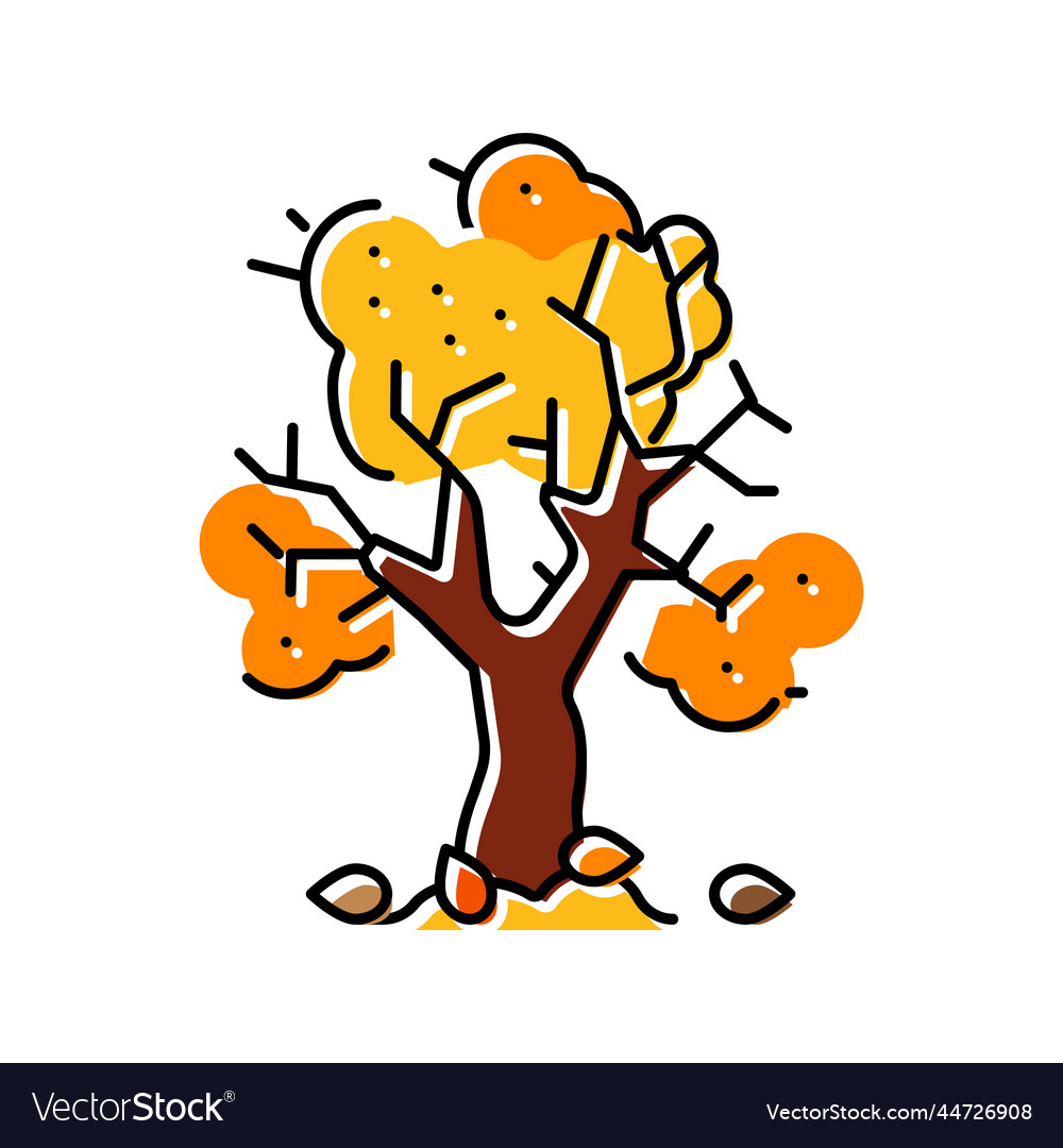 Tree autumn color icon