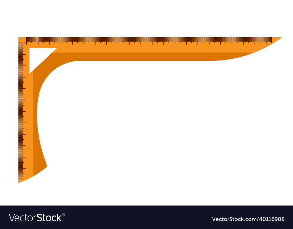 Triangular ruler isolated on white background vector image Triangular ruler isolated on white background