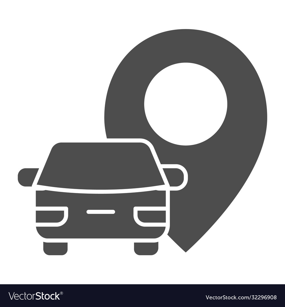 Vehicle location solid icon navigation concept vector image Vehicle location solid icon navigation concept