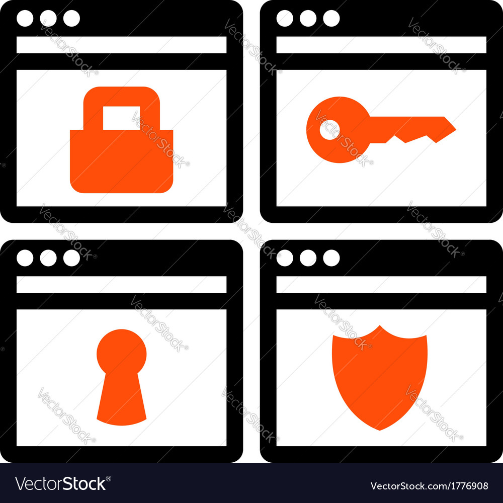 Web Security Icons - Lock & Shield