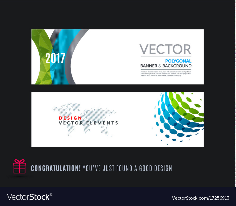 Abstract set of modern horizontal website