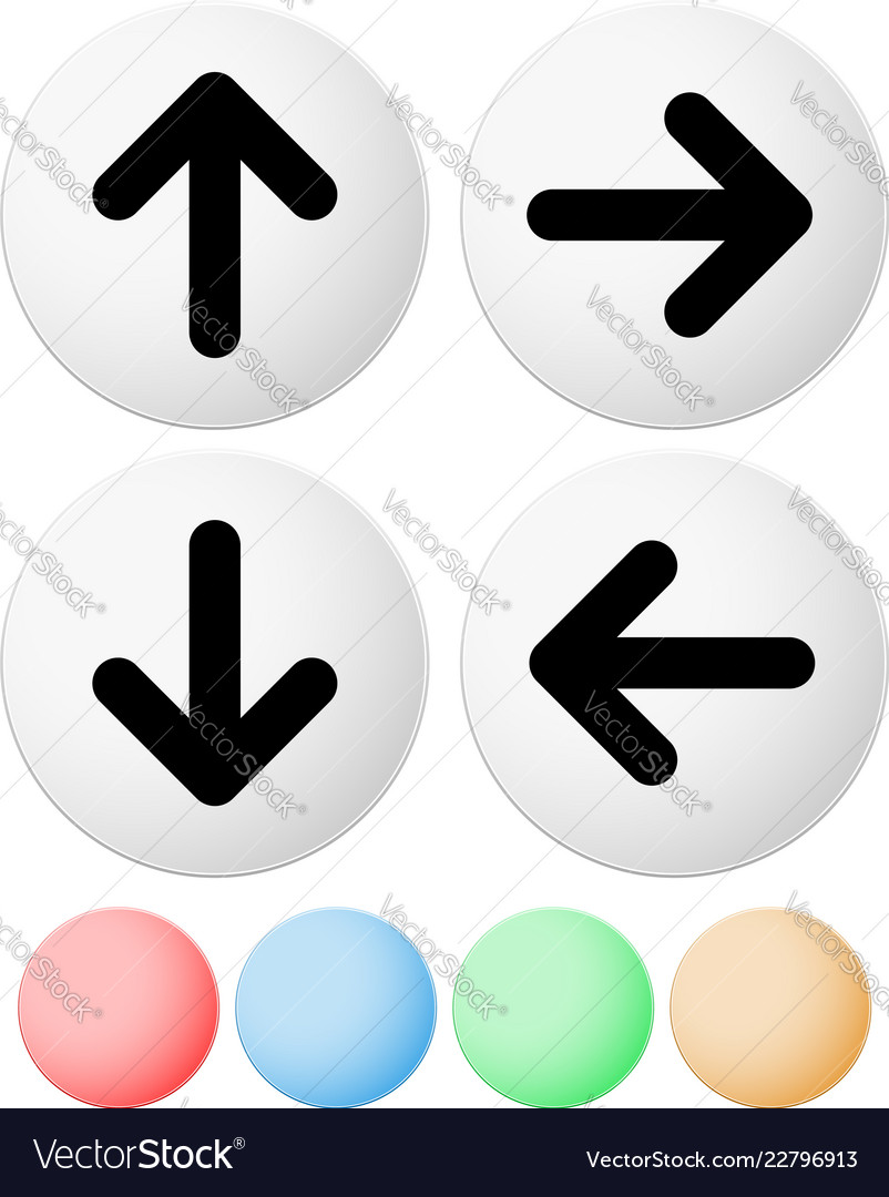 Arrow icon buttons arrows up down left right Vector Image