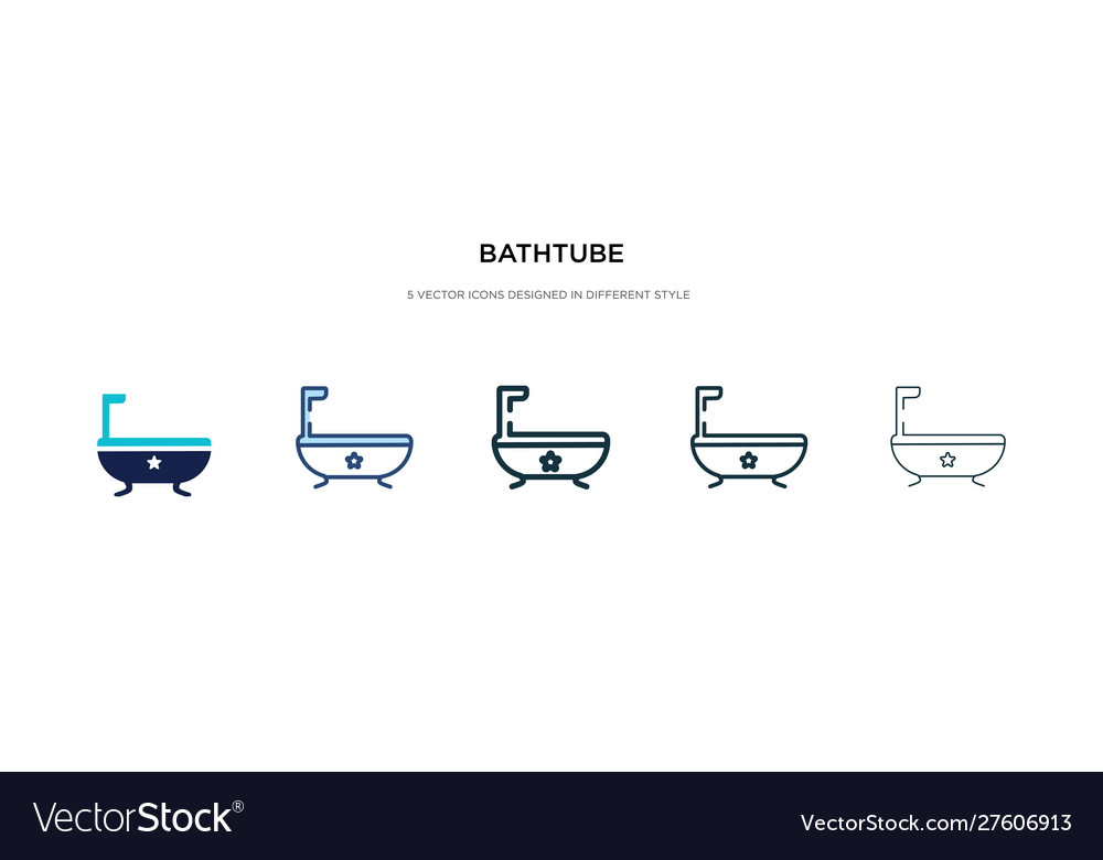 Bathtube icon in different style two colored