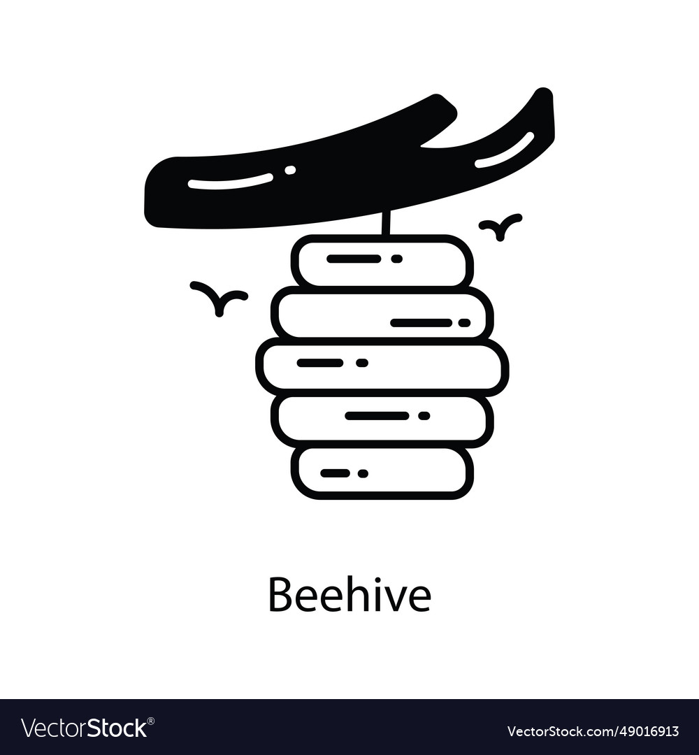 Beehive doodle icon design agricultu