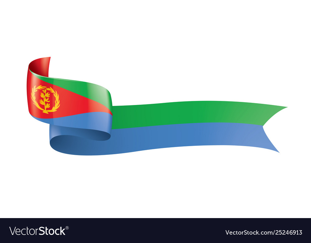 Eritrea flag on a white vector image Eritrea flag on a white