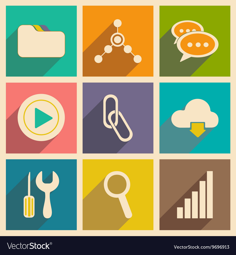 Flat with shadow concept and mobile application