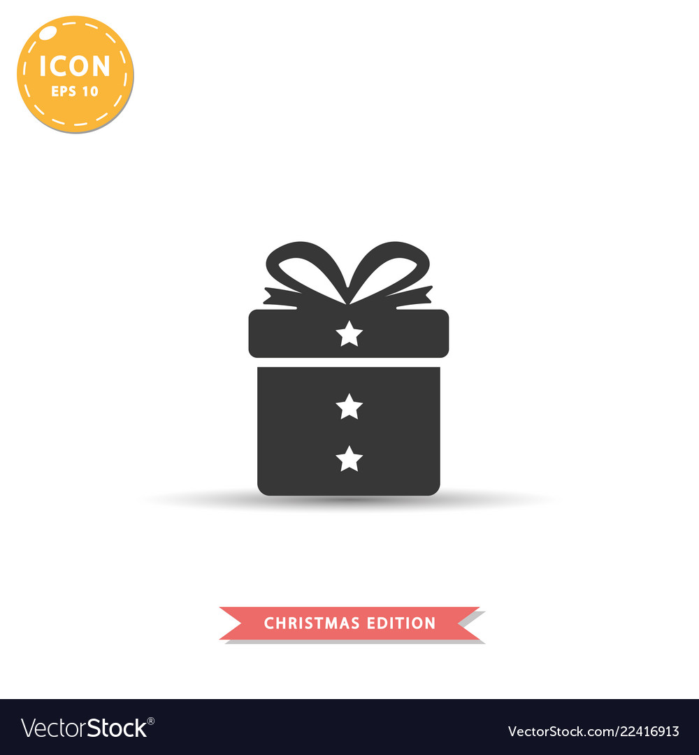 Gift box icon simple flat style vector image Gift box icon simple flat style