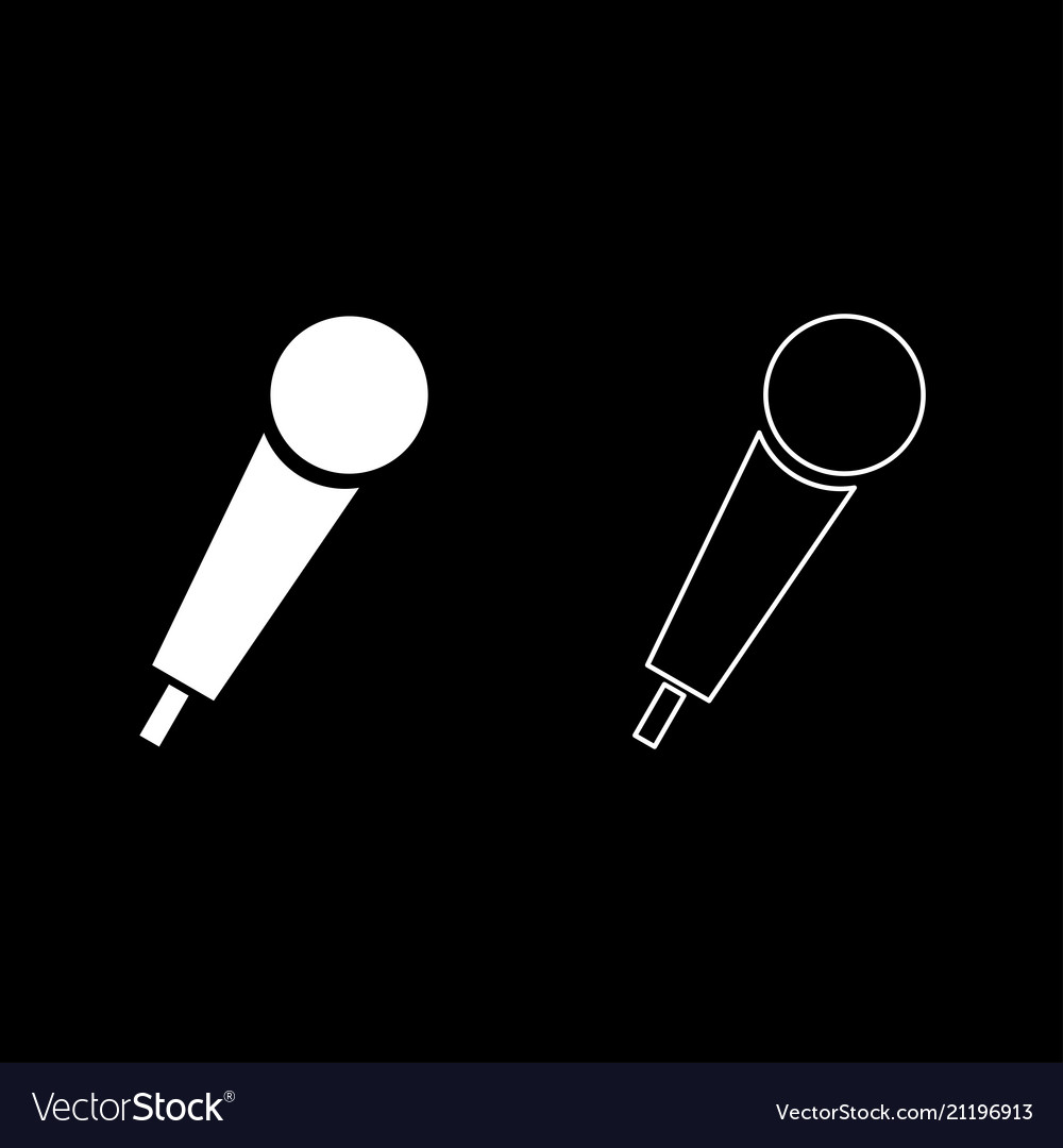 Hand microphone icon set white color flat style