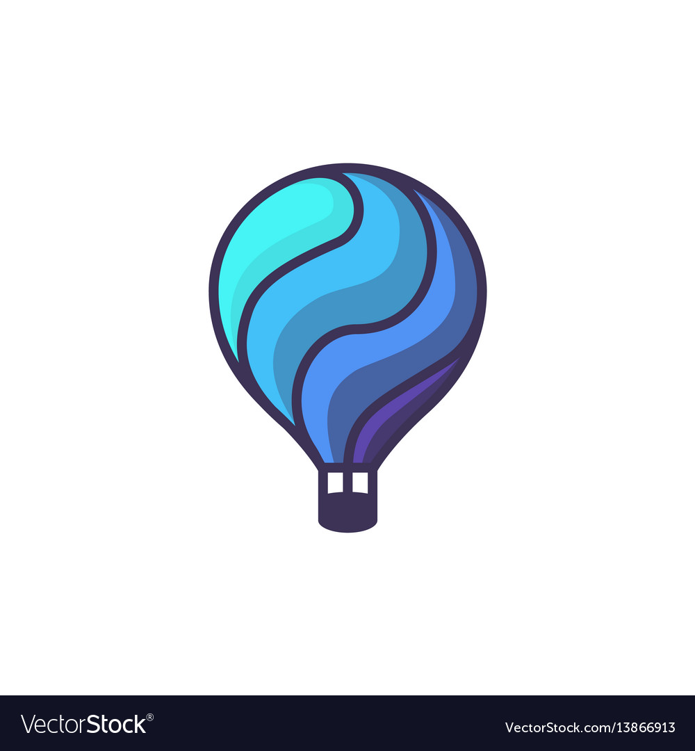 Hot air baloon logo cartoon of