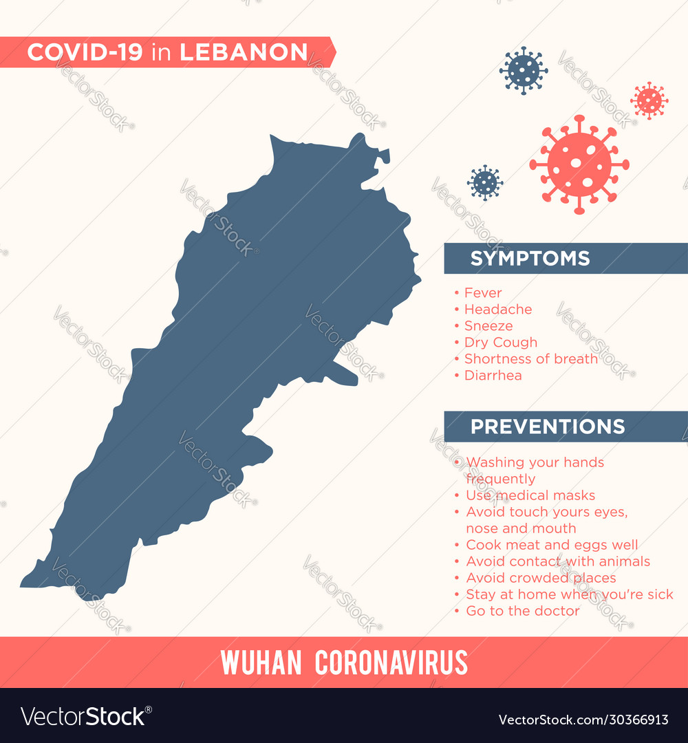 Lebanon - asia country map covid-29 corona virus