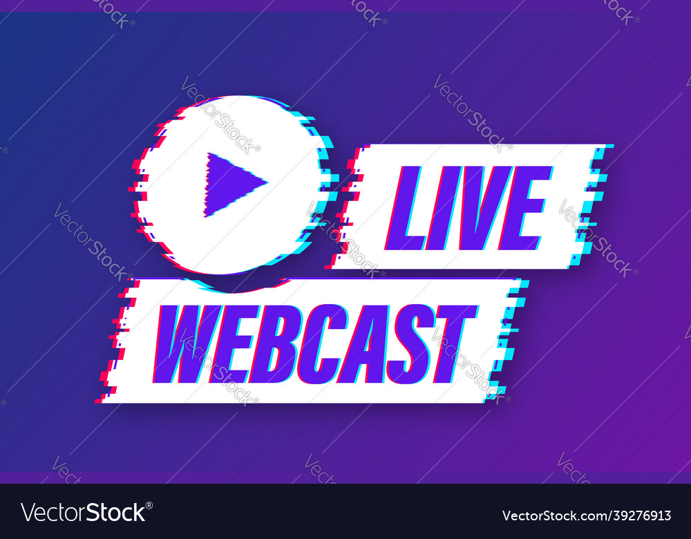 Live Webcast Gliitch Schaltfläche Symbol Emblem Label