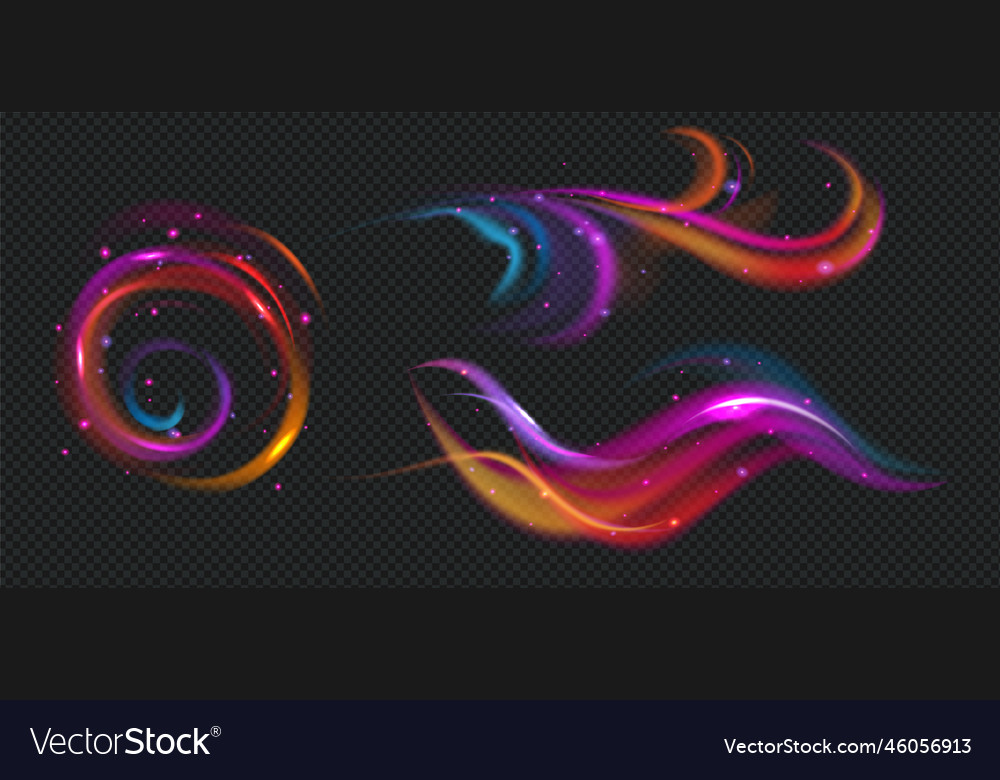 Magic wind swirls set vector image Magic wind swirls set