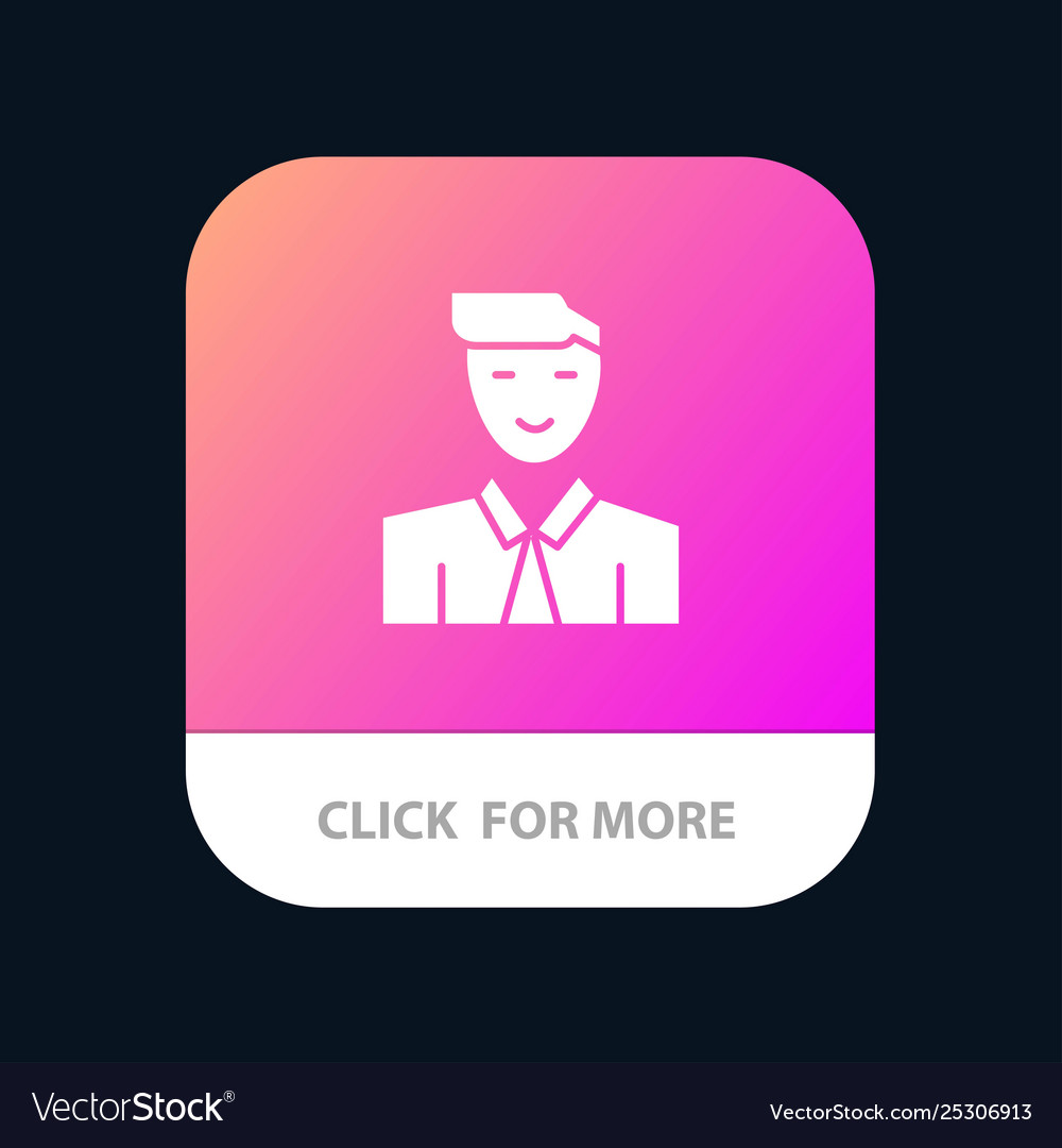 Man user student teacher avatar mobile app button vector image Man user student teacher avatar mobile app button