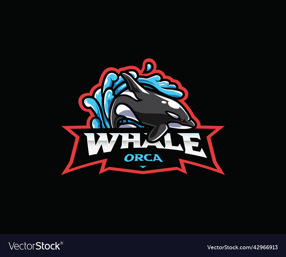 Orca whale mascot logo design vector image Orca whale mascot logo design