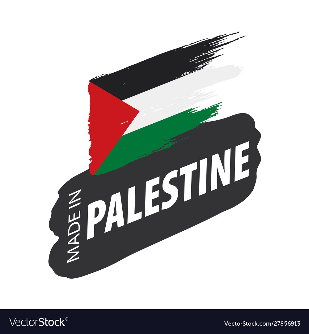 Palestine flag on a white Royalty Free Vector Image