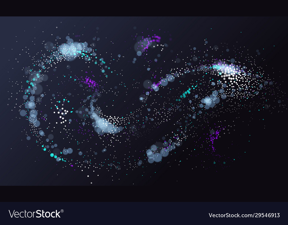 Particle flow array colorful abstract background