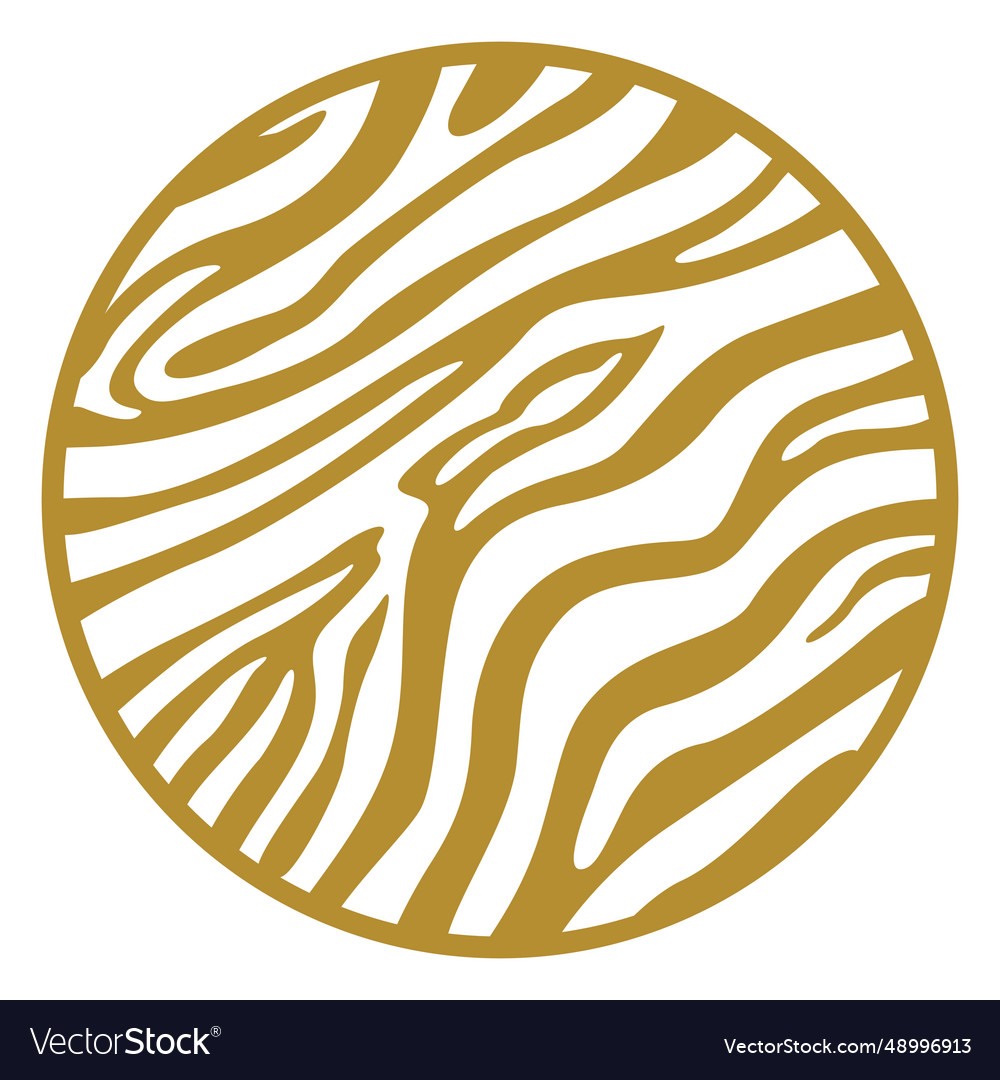 Round zebra print badge vector image Round zebra print badge