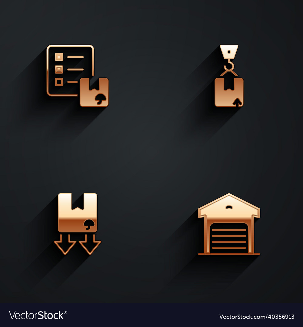 Set verification of delivery list crane vector image Set verification of delivery list crane