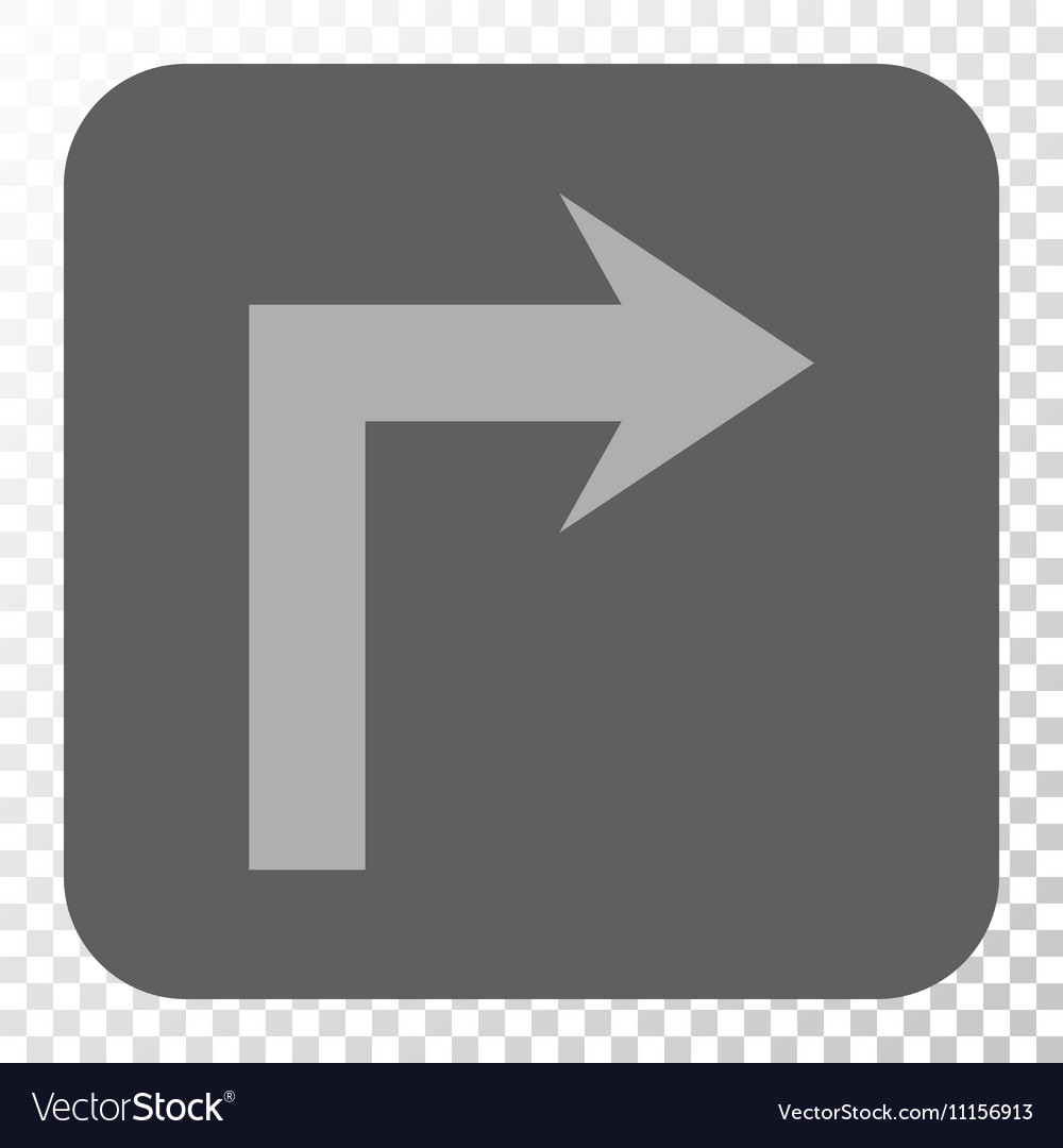 Turn right rounded square button