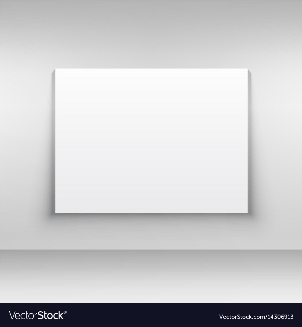 Download White canvas on wall mockup design template Vector Image