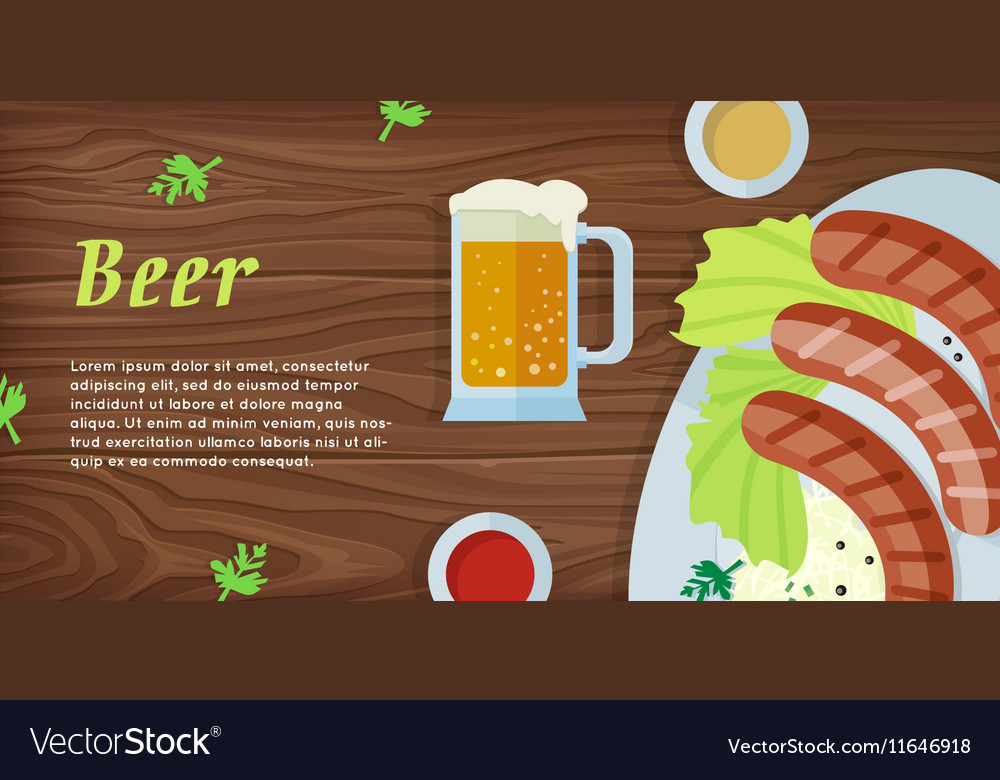 Beer web banner in flat style design