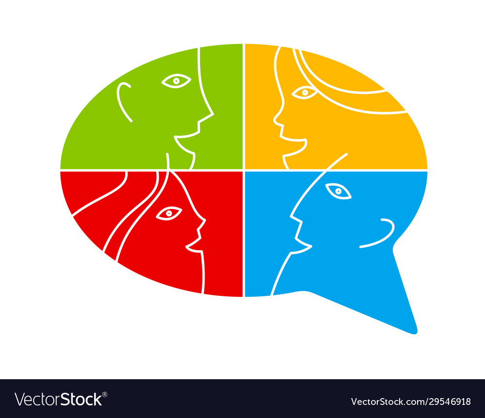 Conceptual speech bubble communication concept Vector Image Conceptual speech bubble communication concept