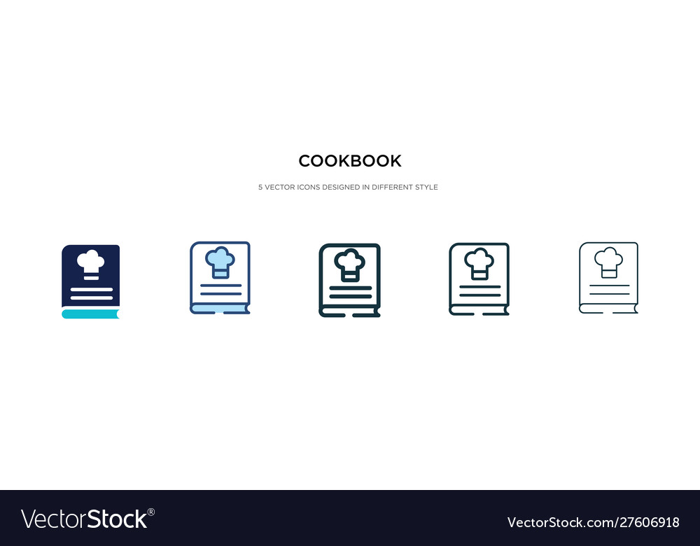 Cookbook icon in different style two colored