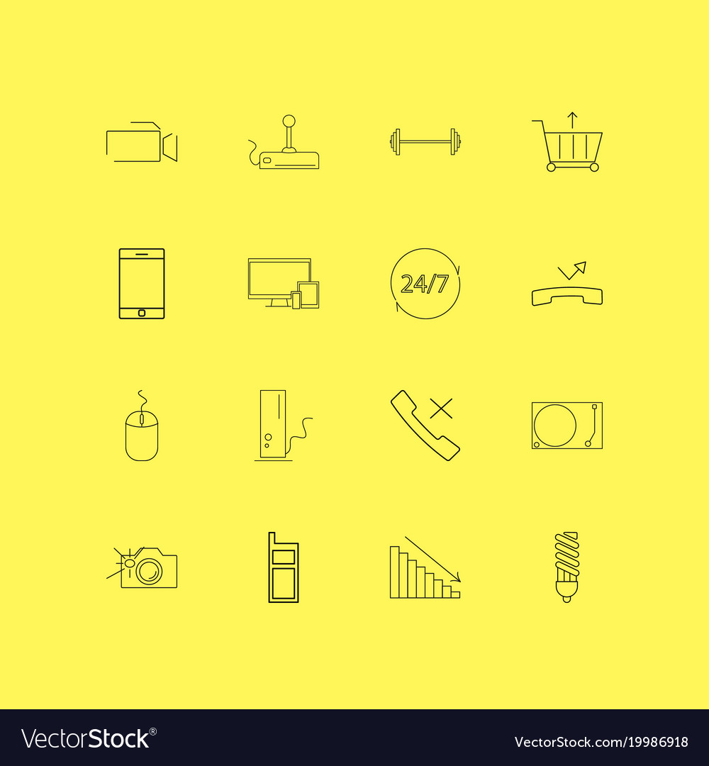 Devices linear icon set simple outline icons