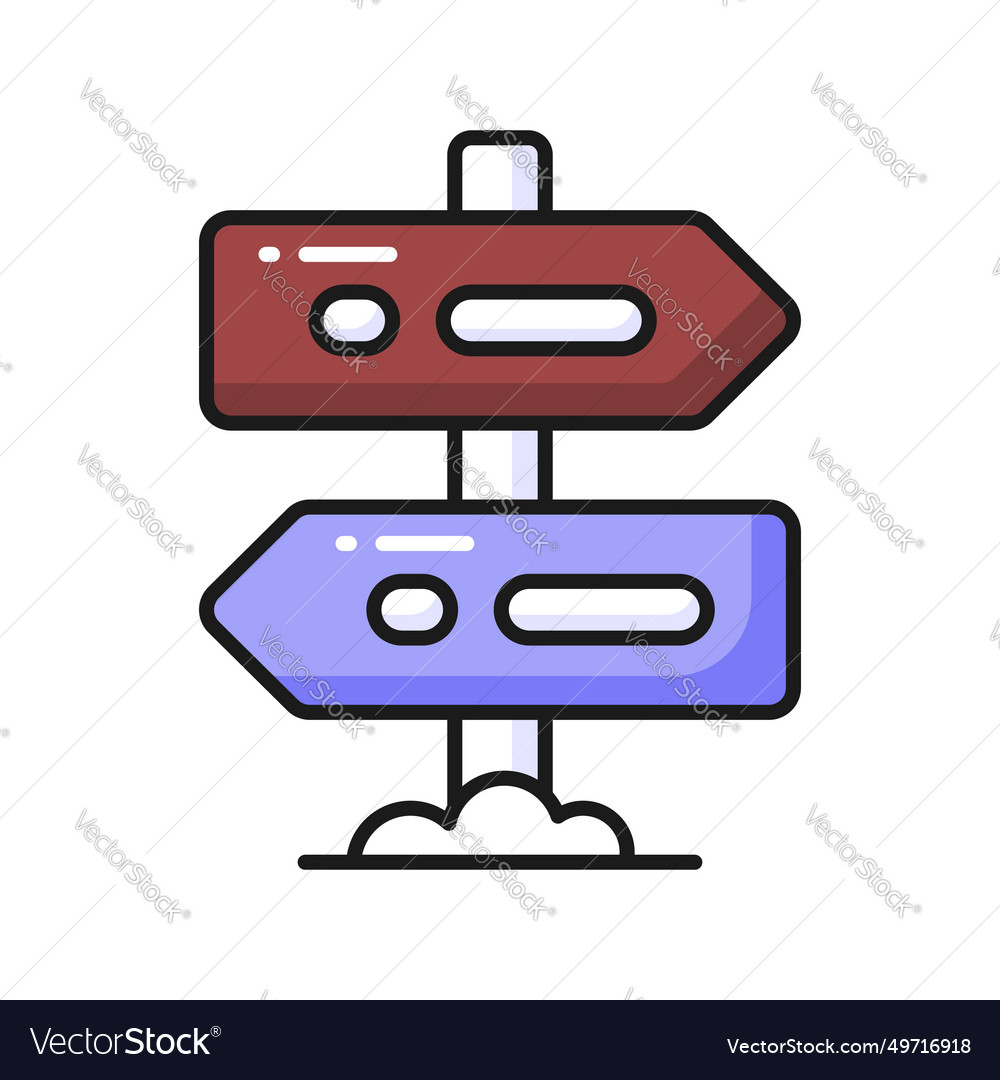 Flat design of direction board in modern style