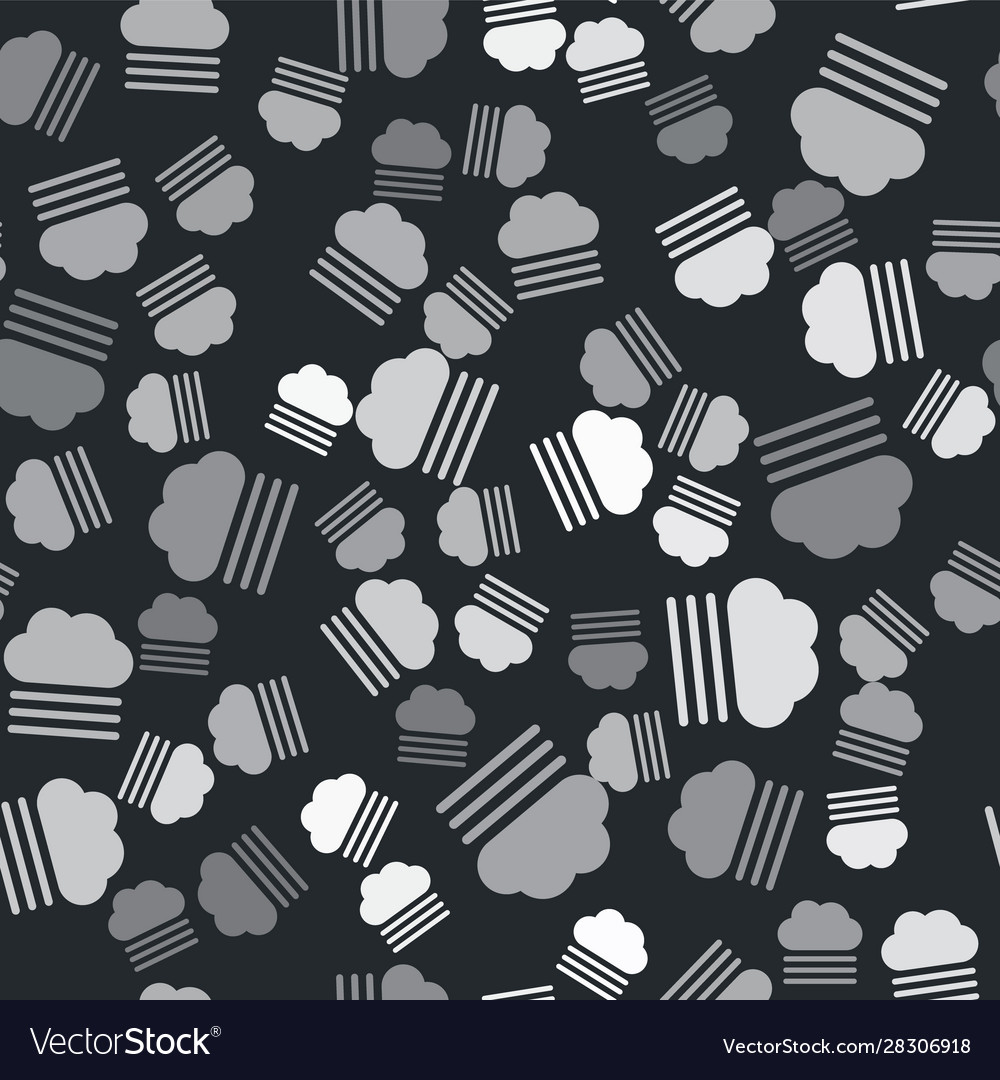Grey fog and cloud icon isolated seamless pattern vector image Grey fog and cloud icon isolated seamless pattern