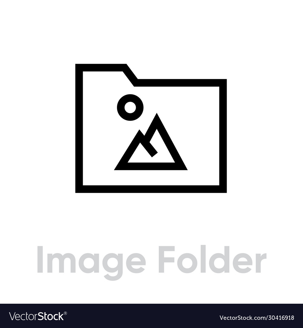 Image folder picture icon editable line