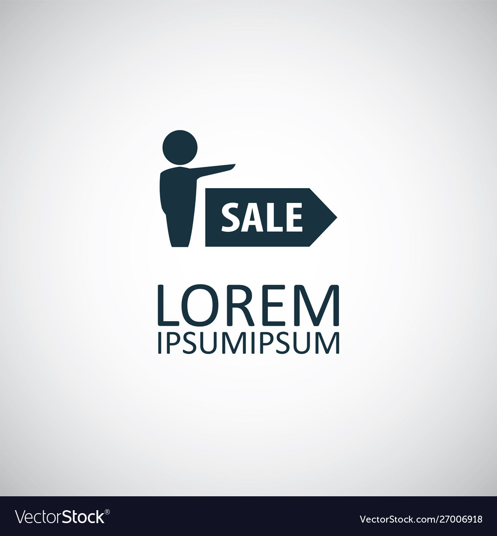Man sale arrow icon simple flat element design
