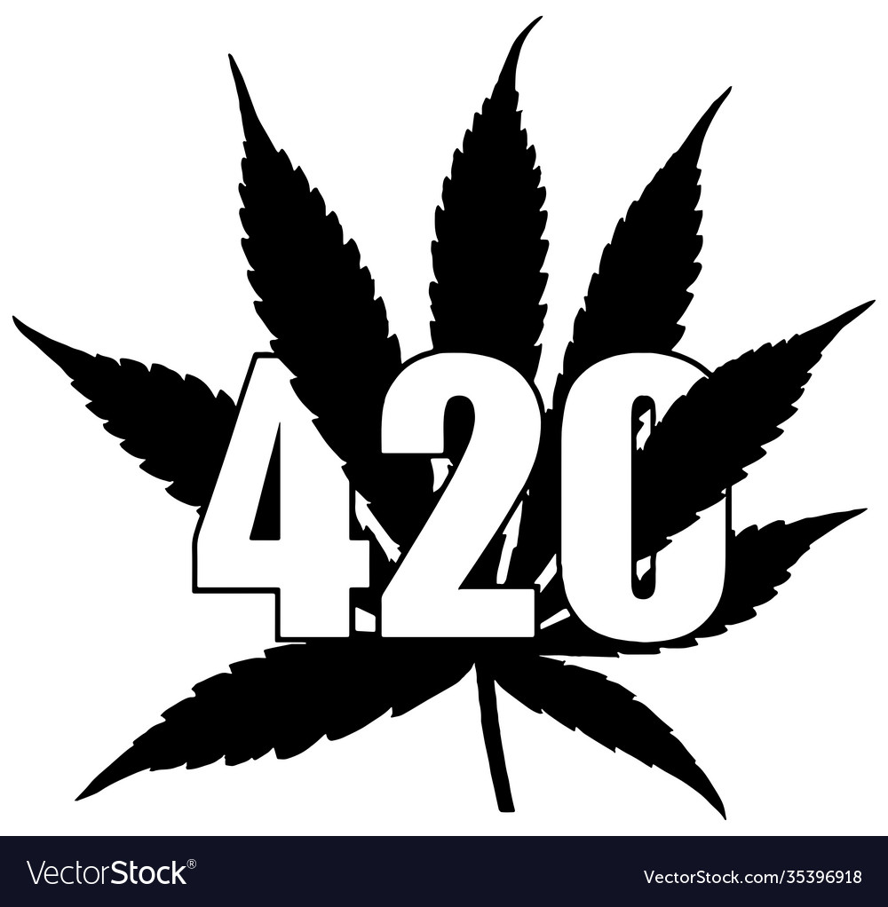 Marijuana leaf with 420 on it Royalty Free Vector Image