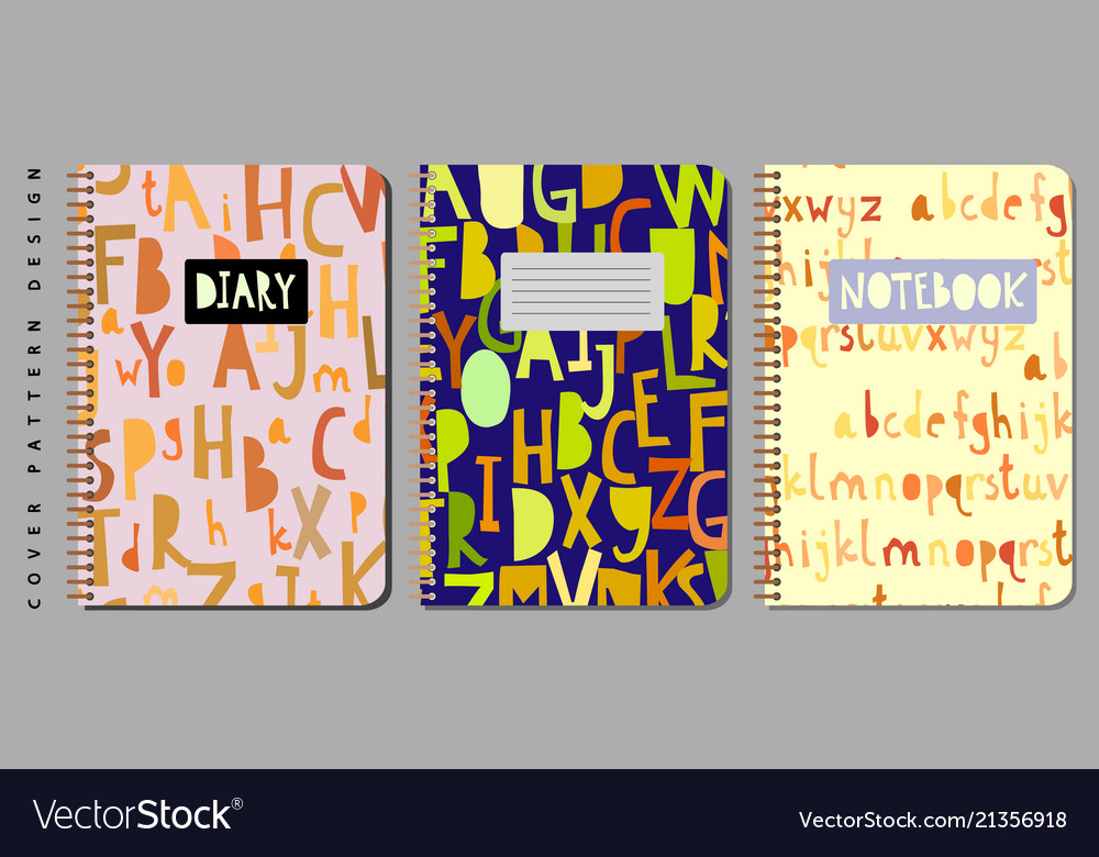Notebook and diary cover design for print vector image Notebook and diary cover design for print