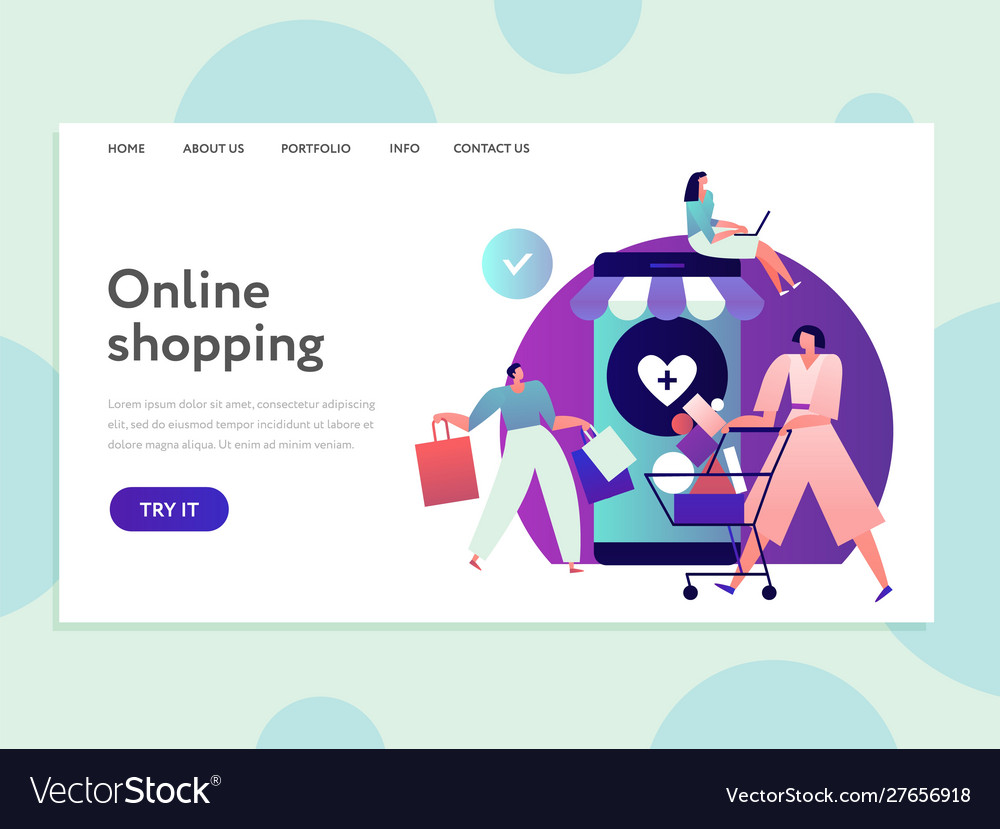 Online shopping landing internet purchasing Vector Image