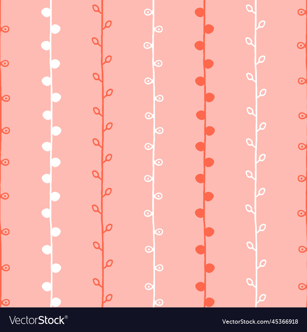 Pink Twig & Leaf Pattern