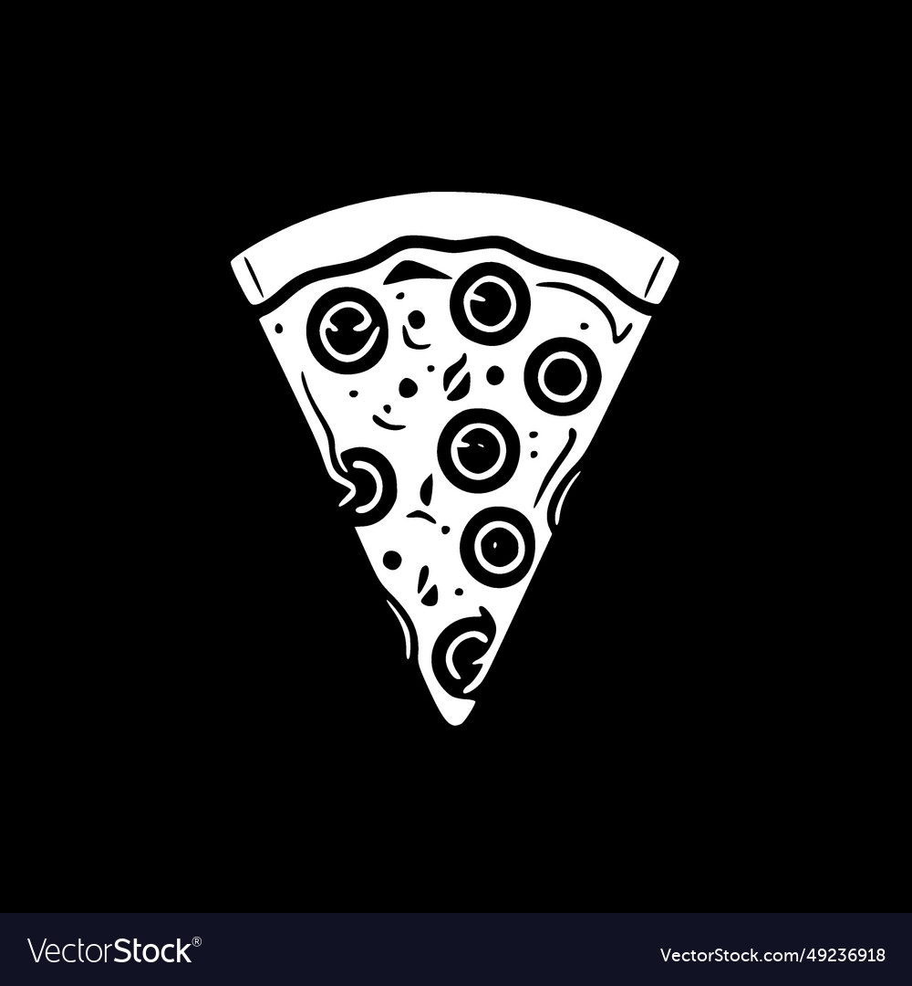 Pizza - black and white isolated icon Royalty Free Vector