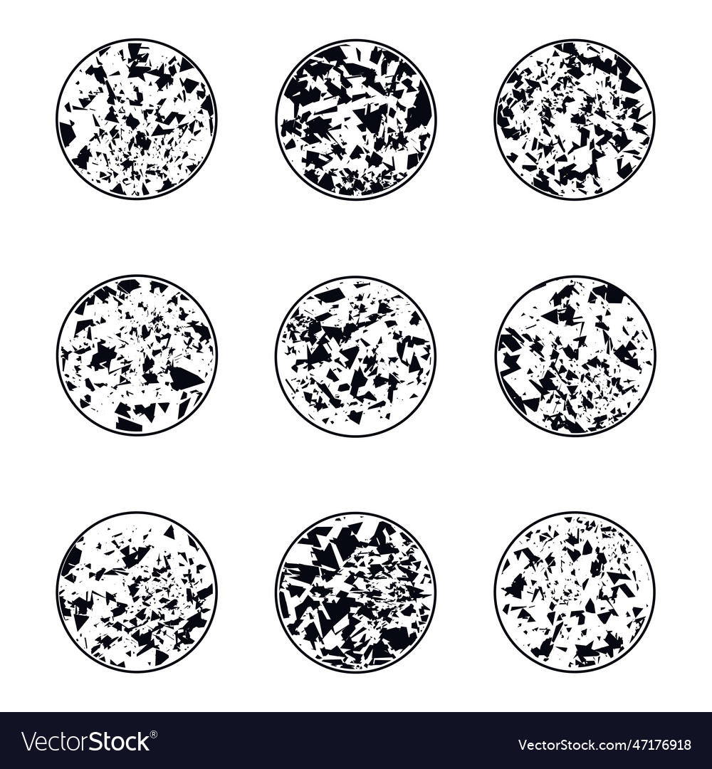 Round shape with abstract texture set