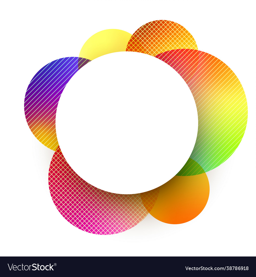 Rounded white frame with multicolored rounds