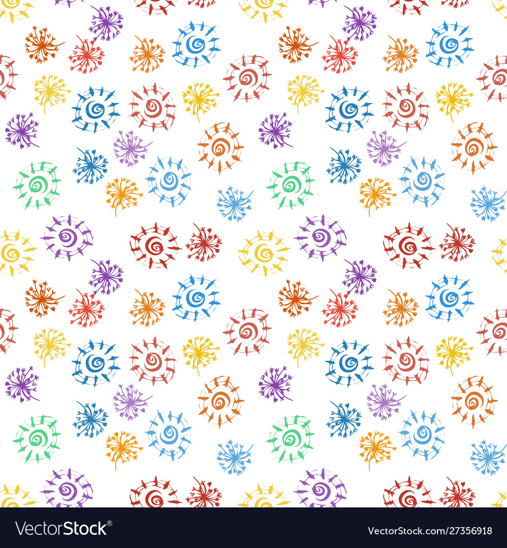 Seamless dandelion pattern scandinavian