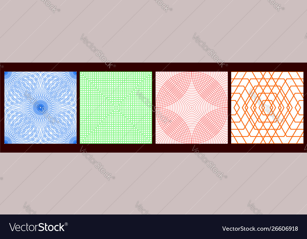 Set abstract symmetric seamless patterns