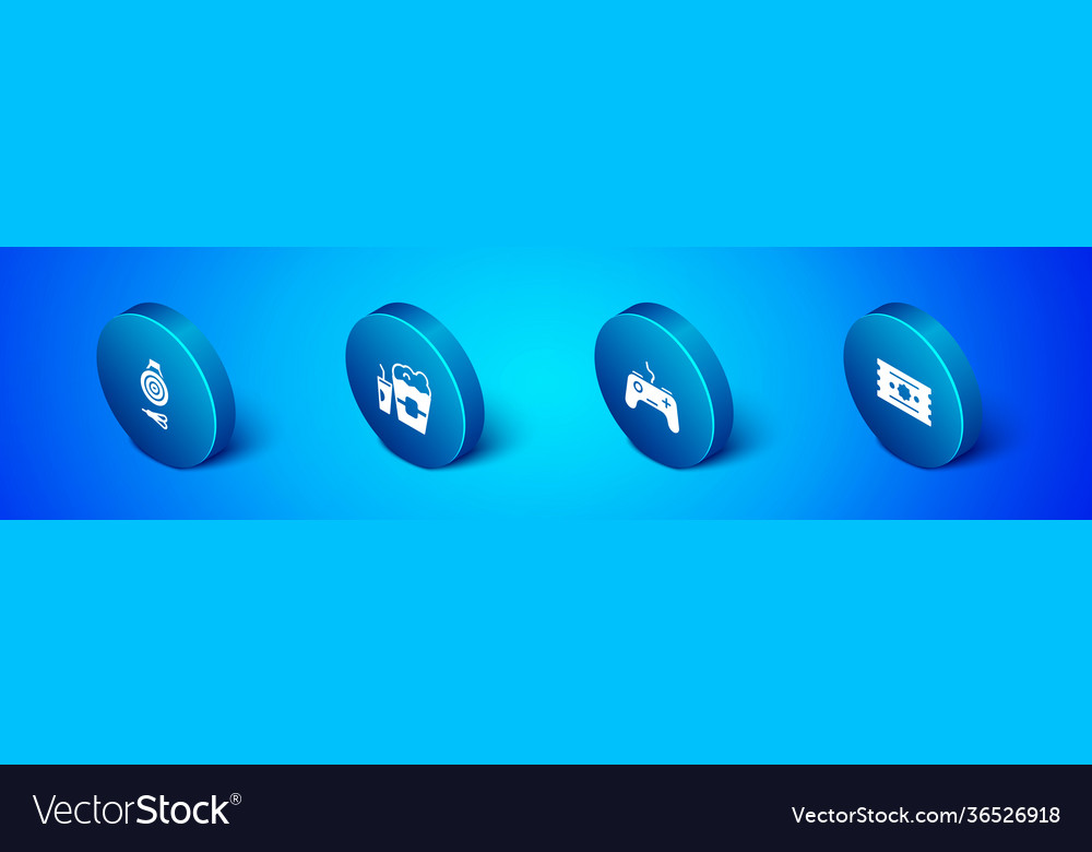 Set isometric classic dart board and arrow vector image Set isometric classic dart board and arrow