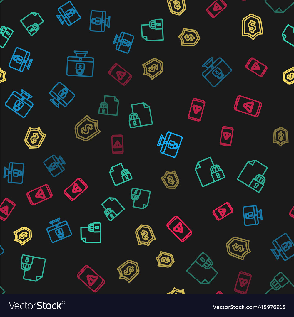 Set line lock on computer monitor document vector image Set line lock on computer monitor document