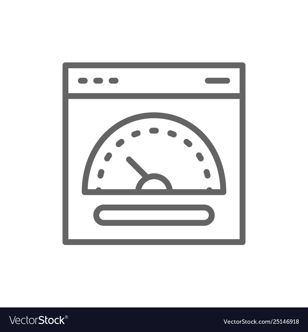 Speed hosting fast server line icon vector image Speed hosting fast server line icon