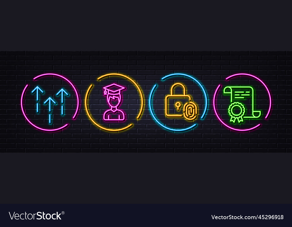 Student swipe up and fingerprint lock minimal vector image Student swipe up and fingerprint lock minimal