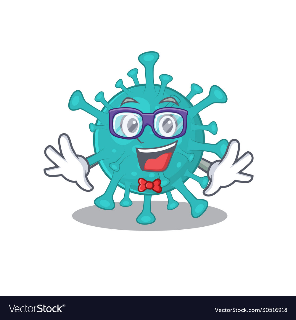Super funny geek corona zygote virus cartoon Vector Image Super funny geek corona zygote virus cartoon Vector Image