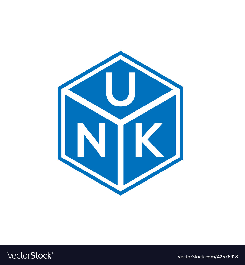 Unk letter logo design on black background