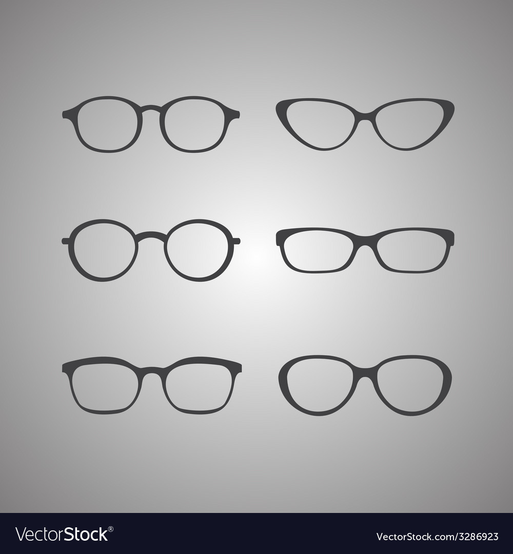 Black Glasses Icons Set Royalty Free Vector Image 1344