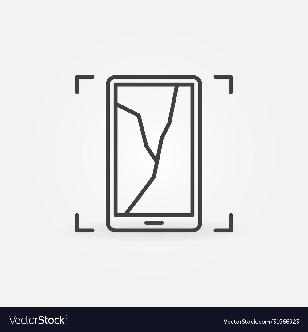 Broken smartphone outline minimal icon