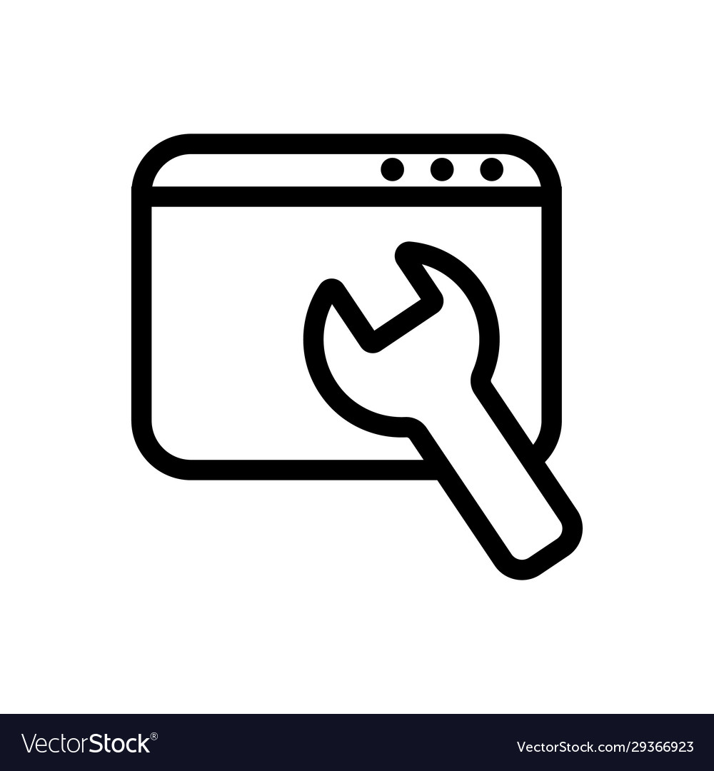 Browser tuning icon isolated contour vector image Browser tuning icon isolated contour
